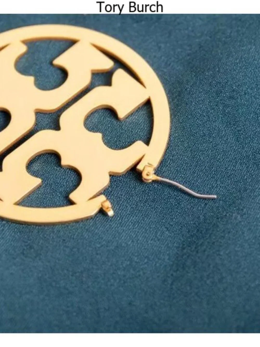 Tory Burch Miller Logo Gold Hoop Earrings